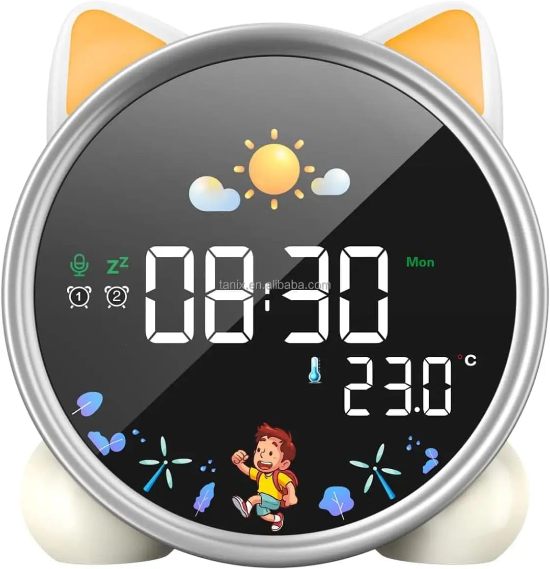 Réveil éducatif jour nuit lapin chat le cadeau idéal pour le sommeil des enfants