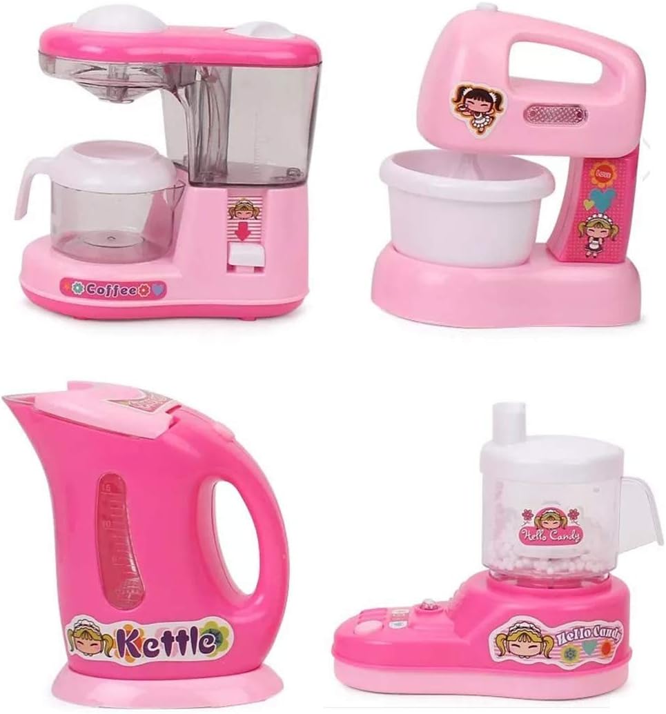 SWL Household Utility Toy Set for Kids Working Household Appliances Set (Juicer Mixer, Toaster, JMG, Water Cooler) with Light & Sound for Girls (1)