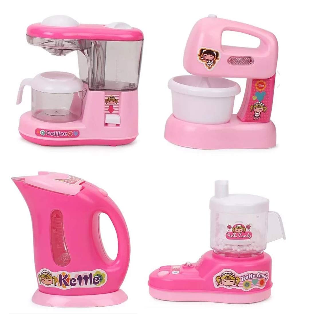 SWL Household Utility Toy Set for Kids Working Household Appliances Set (Juicer Mixer, Toaster, JMG, Water Cooler) with Light & Sound for Girls (1)