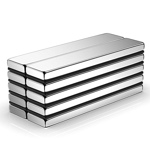 Powerful Neodymium Bar Magnets, 10 Pack Heavy Duty Rare Earth Magnets, Rectangular Magnetic Bar, Small Powerful Magnets for Fridge, DIY,...