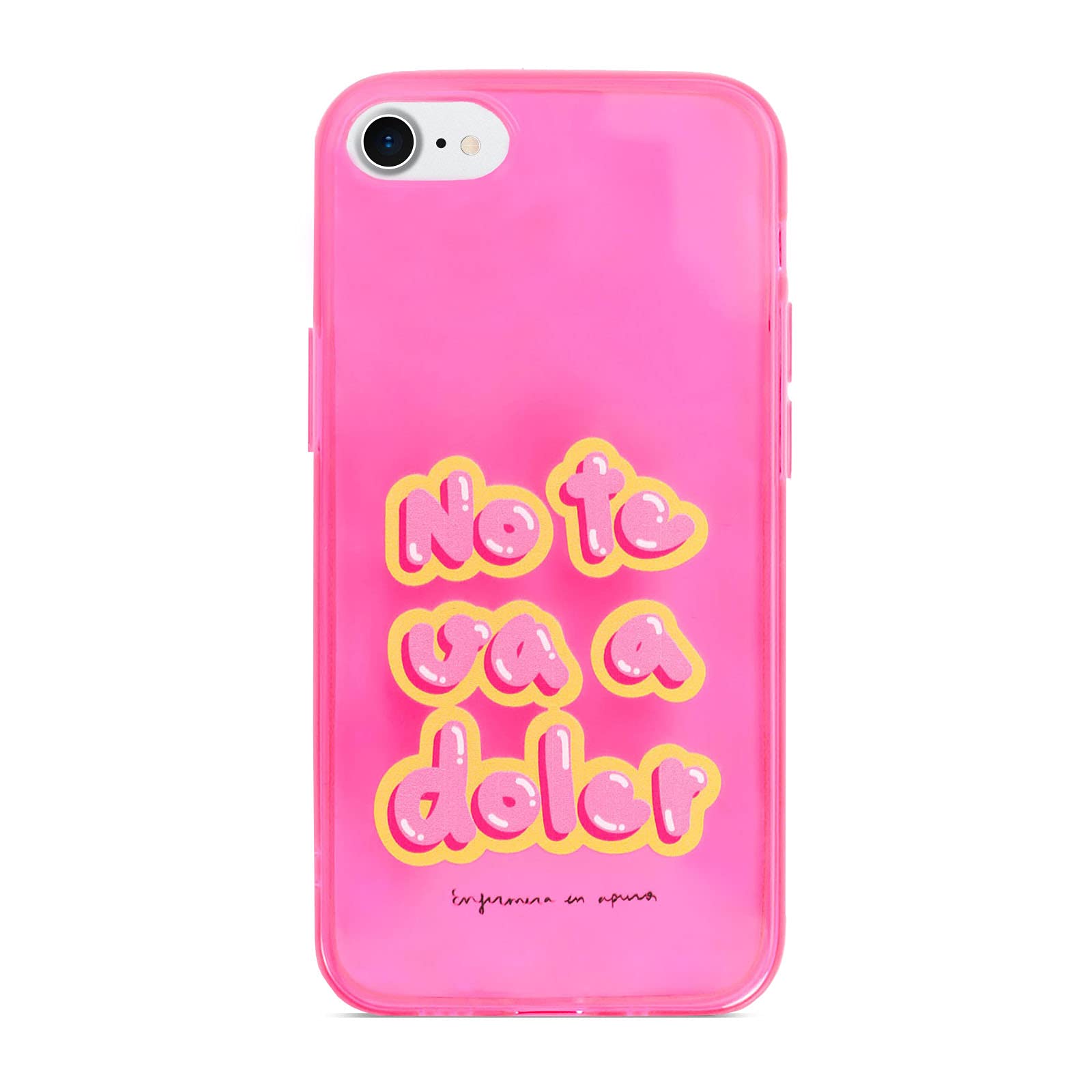 Enfermera en Apuros By Wondee iPhone 7 Case, iPhone 8 and iPhone SE Case, Shockproof Soft Flexible Shock Absorbing Case Compatible with Apple iPhone 7, iPhone 8 and iPhone SE (Pink)