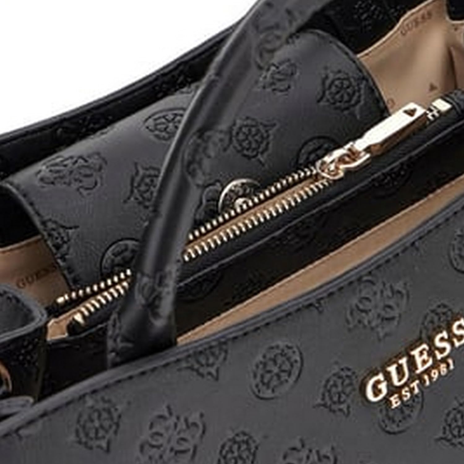 GUESS Phoebe Large Girlfriend Satchel Black Logo