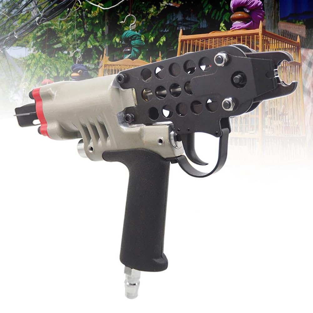 Pistolet do pierścieni wieprzowych typu C i szczypce zatrzaskowe, wytrzymały zszywacz pneumatyczny do szybkiego mocowania pierścieni C 5,7-7,0 mm w materacach sprężynowych i tapicerce