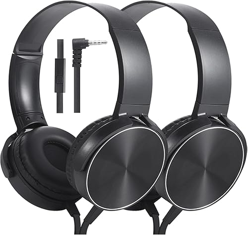 Auriculares para niños para el aula escolar paquete de 6 auriculares con cable multicolor para estudiantes cómodos auriculares giratorios para niños