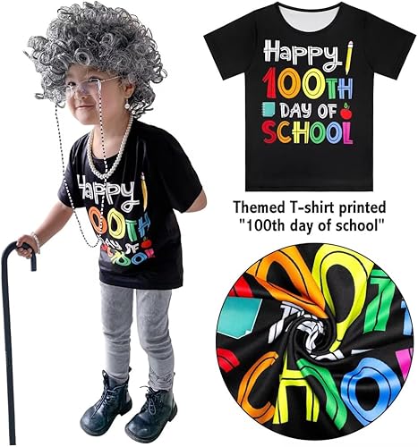 Miniatura 2 de GRIVOS Disfraz de anciana para niñas, disfraz de anciana de 100 días de escuela para niños, disfraz de abuela de Pascua