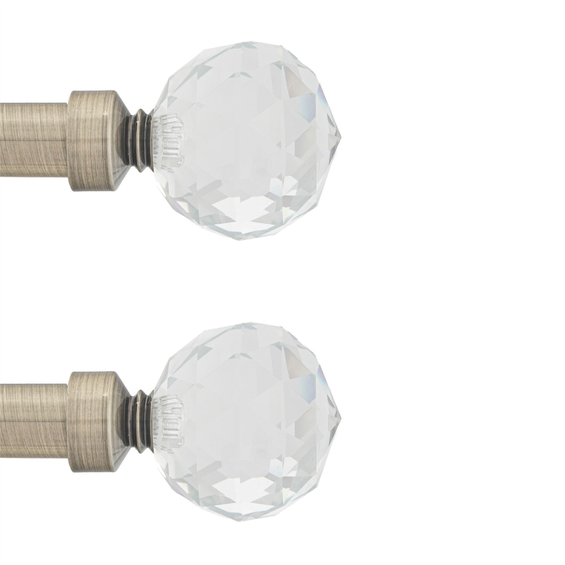 Ianpav Antique Brass Curtain Rod Pole Finials Beluna Crystal - 25 Mm - Durable Metal Construction - Pair