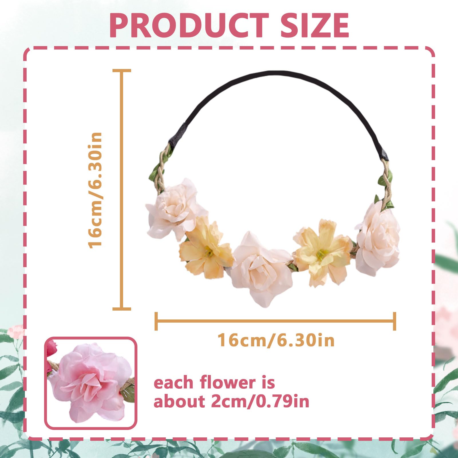 Couronne de Fleurs pour Cheveux, 6 Pièces pour Enfant, pour les Fêtes de Fin D'année, Mariages et Anniversaires sur la Plage, Cadeau Noel