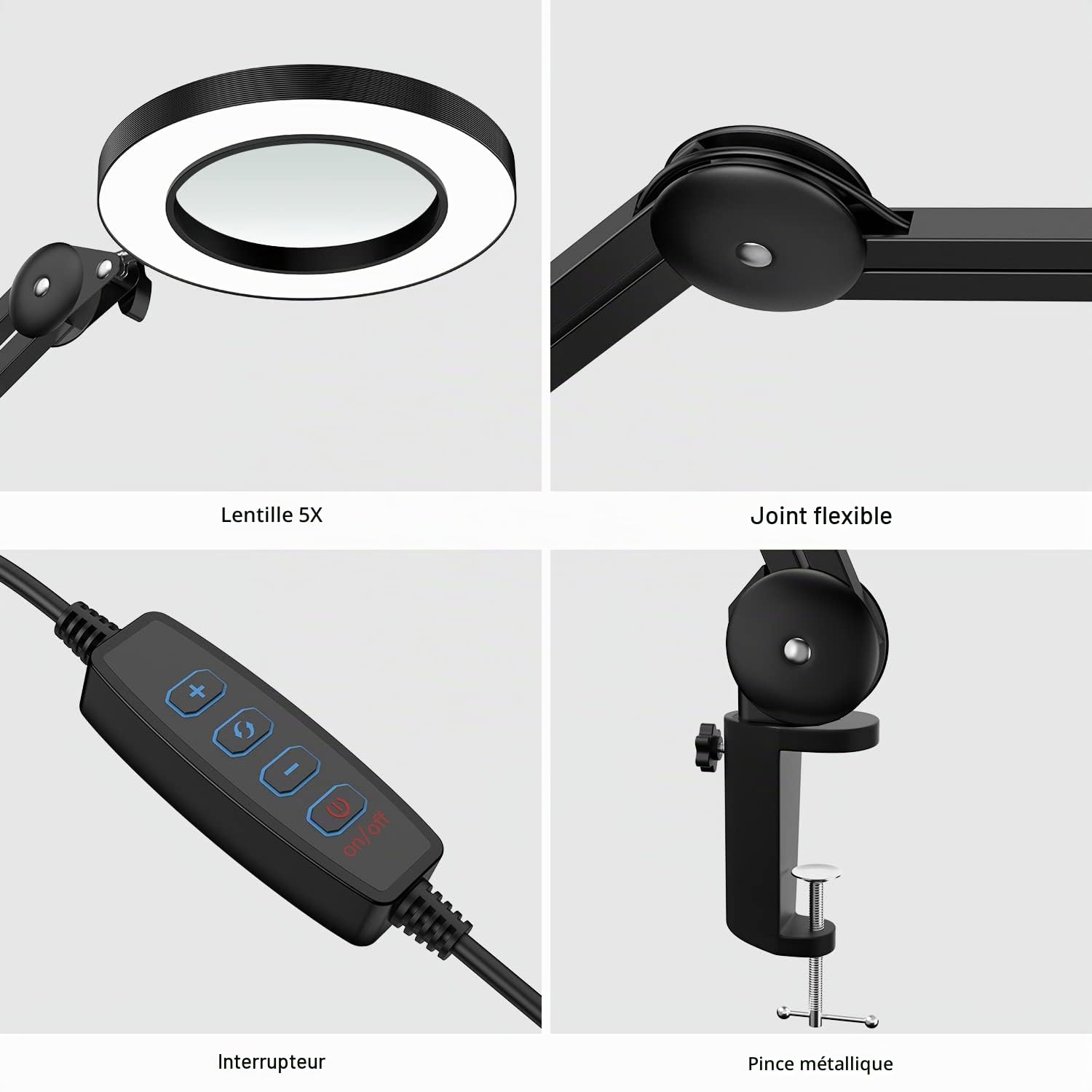 Grande Lampe Loupe LED à Ressorts Intégrés MAG20