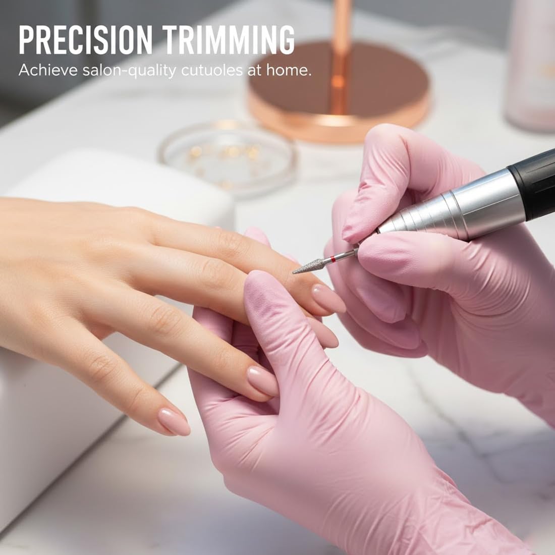 Punta per Fresa Unghie Universale 3/32'' in Carburo di Tungsteno, Grana Fine (F), per Rimozione Cuticole e Nail Art Professionale, con Custodia Trasparente