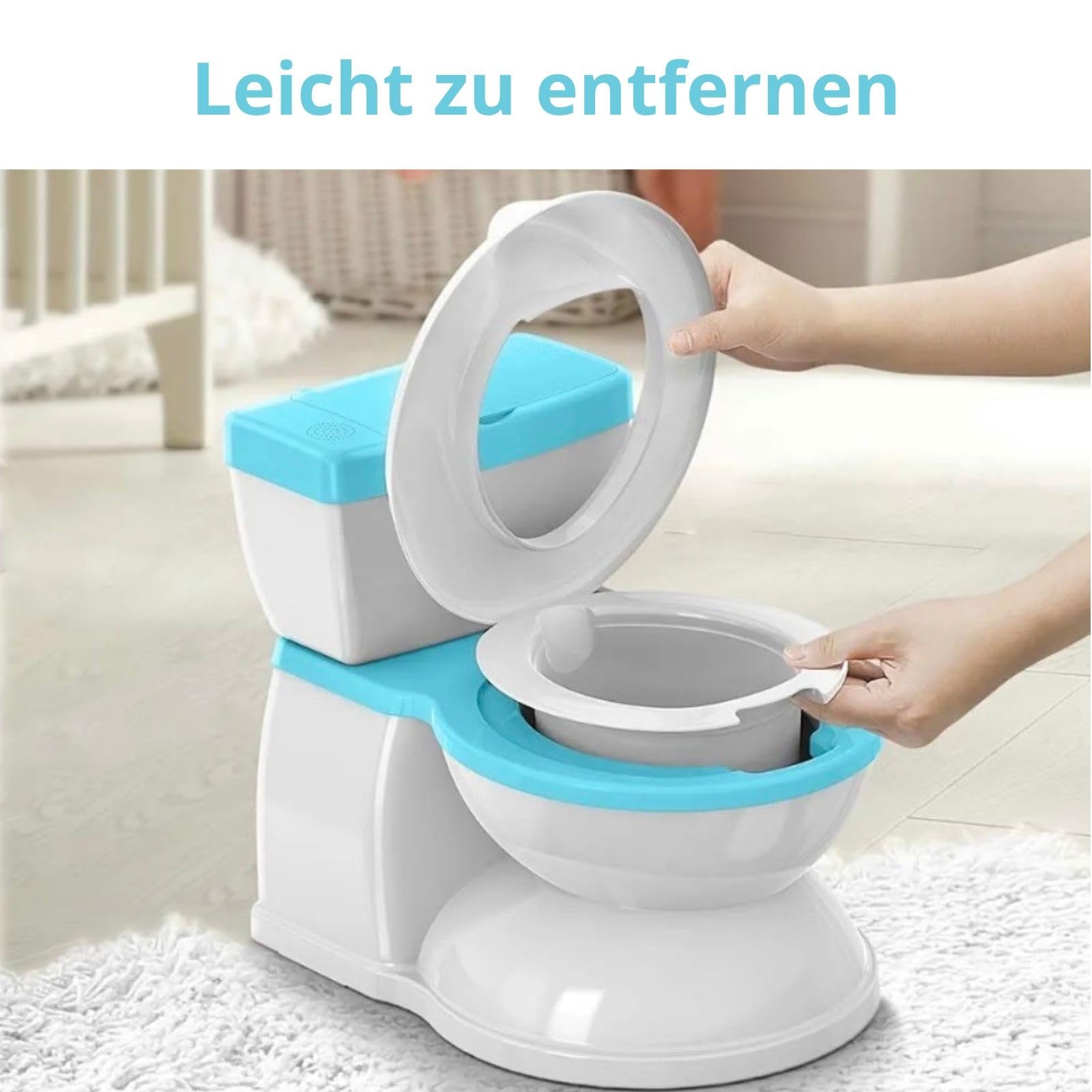BABYBOND Kindertopf für Babys und Kinder mit Spülgeräusch Kindertöpfchen (Blau)