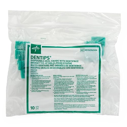 Miniatura 7 de Medline DenTips - Hisopos orales tratados, color verde, paquete de 10 hisopos