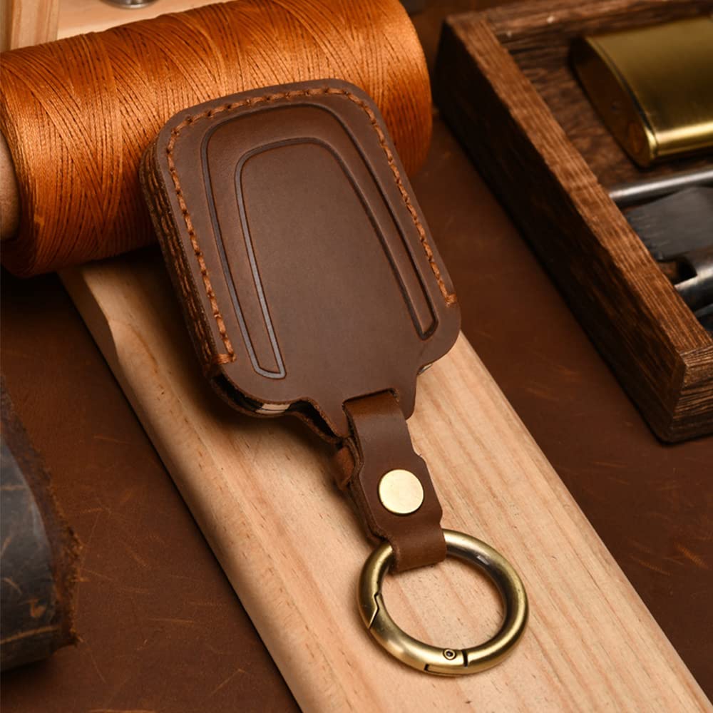 HIBEYO Cowhide Car Key Case Fits BMW I3 I3s I8 Series Cowhide Key Case Cover Protective Cover For BMW I3 I3s I8 Series Key Case Remote Key Box Keyless - View #5