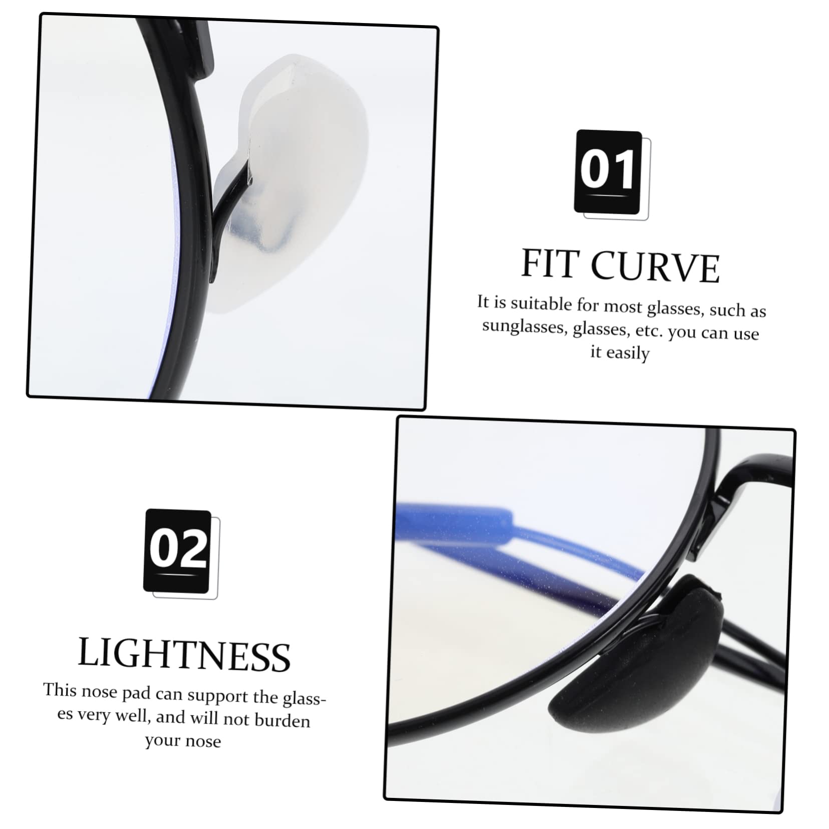 Healeved 100paia Cuscinetti Antiscivolo Silicone Per Occhiali Di Naselli Regolabili Compatibili Con Vari Modelli Alta Durabilità e Comfort Assicurato
