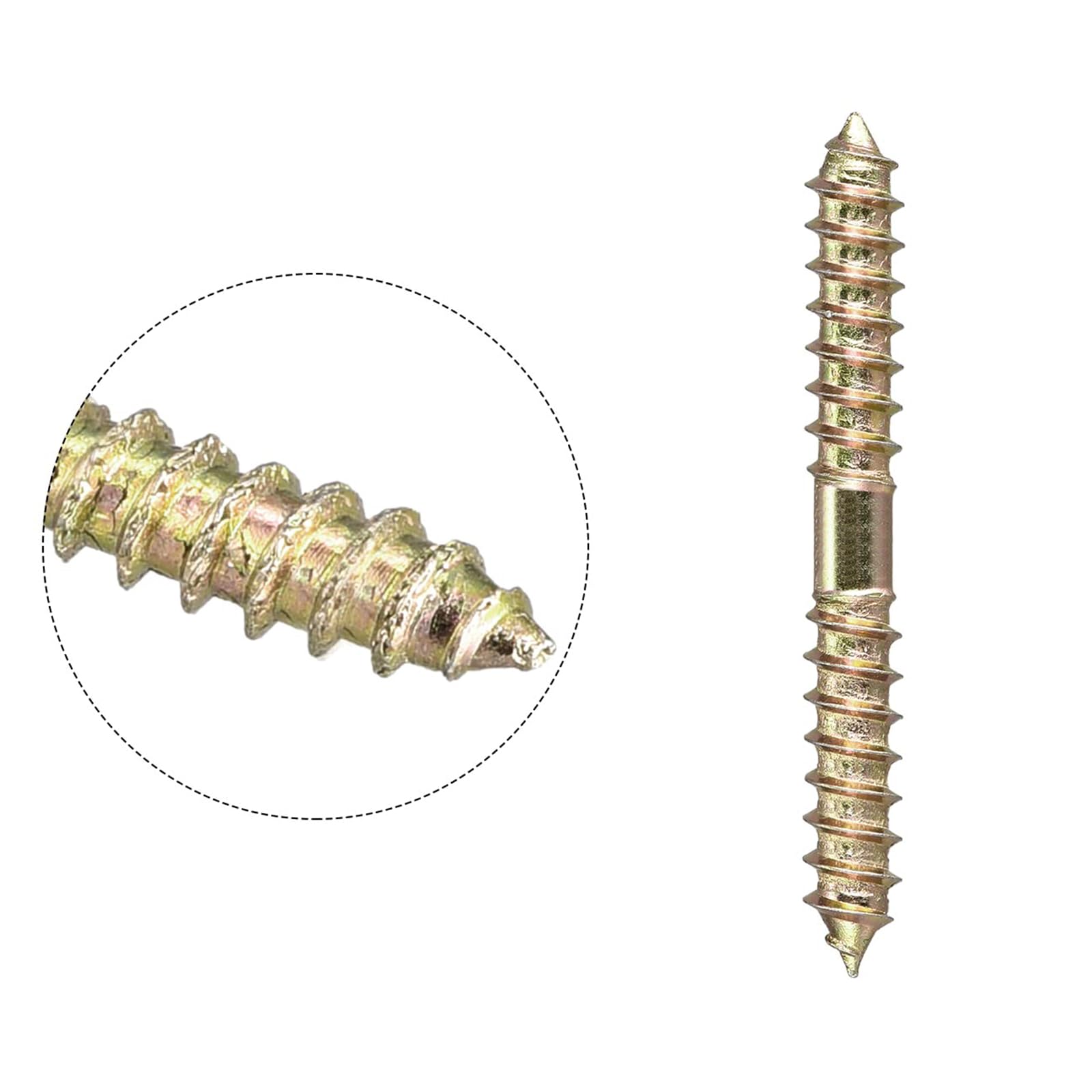 TOP-VIGOR 8Pcs Hanger Bolts, M6x58mm Double Ended Self-Tapping Thread Wood to Wood Dowel Screws, Double Ended Dowel Screws - Image 4