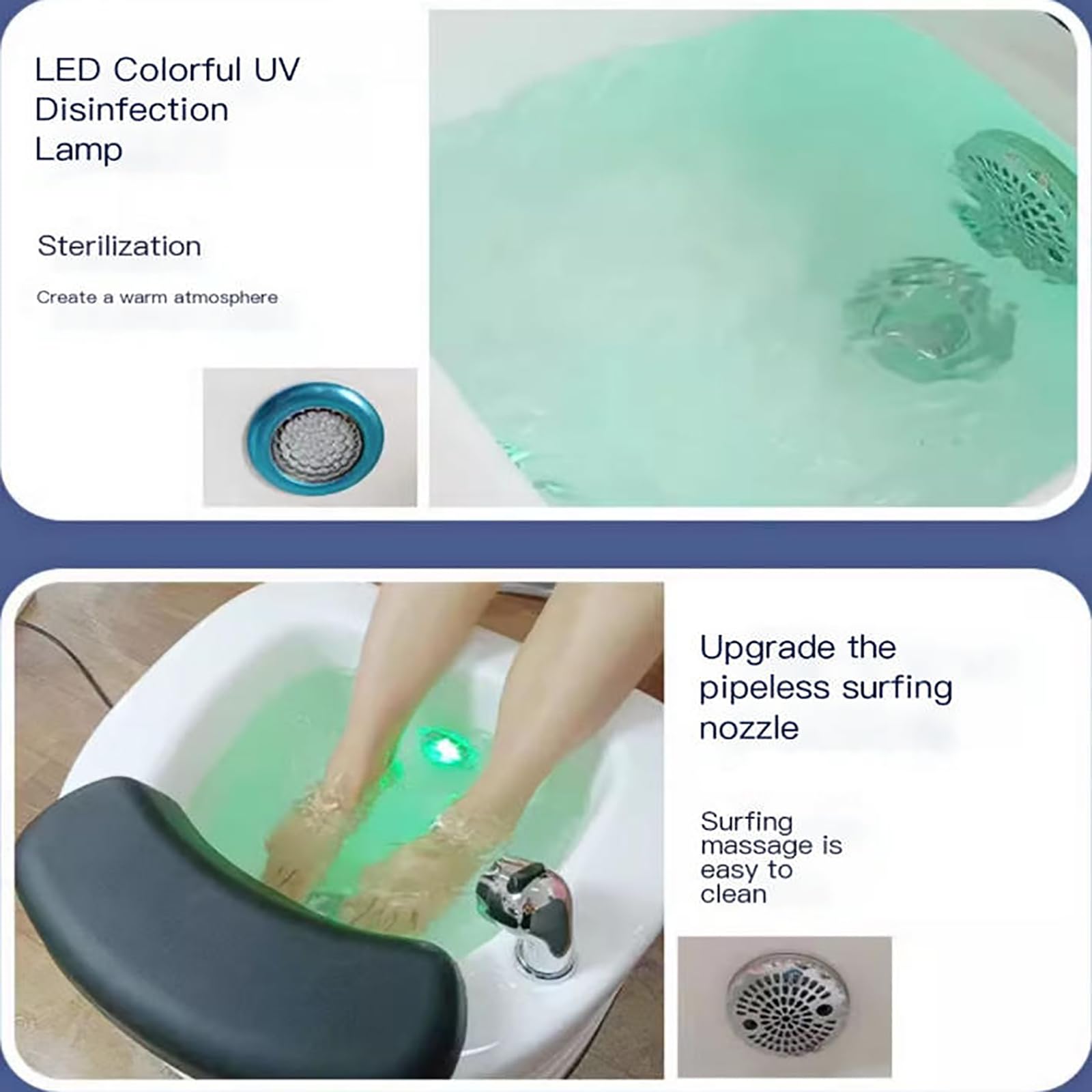 Massaggiatore Per Pediluvio,vasca Per Pediluvio Con 7tipi Luce Energetica,ugello Per Surf Senza Tubo,materiale Acrilico,spa Profonda E Completa,migliora Circolazione Sanguigna,allevia Stanchezza