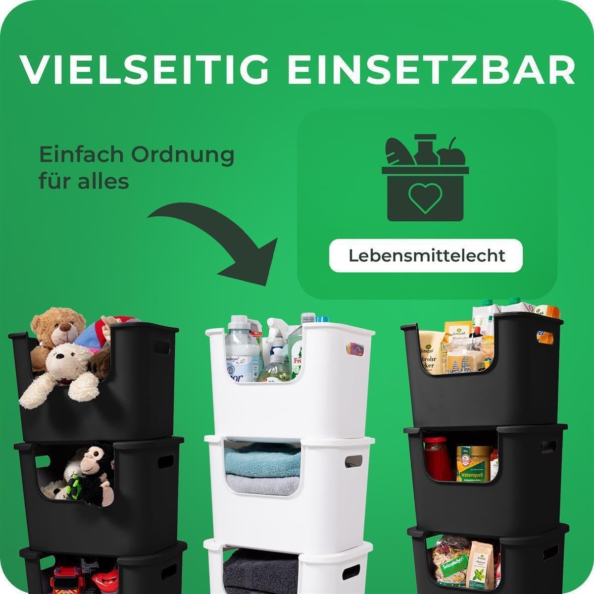 Novaliv 6x Aufbewahrungsbox Bad Organizer Kleiderschrank Schubladen Ordnungssystem Schwarz Wohnmobil Schrank Organizer Box Badezimmer organizer & Kleiderschrank organizer & geeignet als Schubladenbox