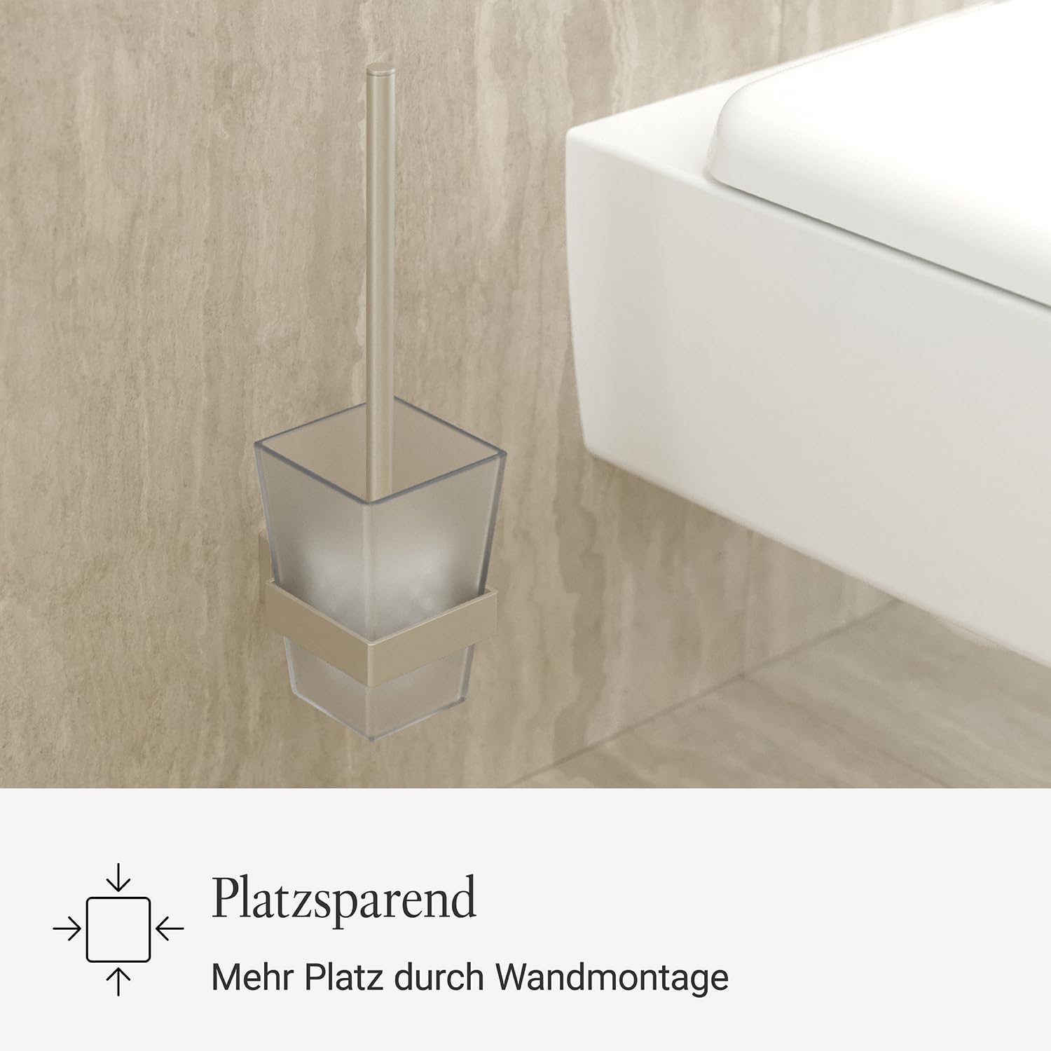 Villeroy & Boch Elements Striking Toilettenbürstengarnitur, eckig – Nickel