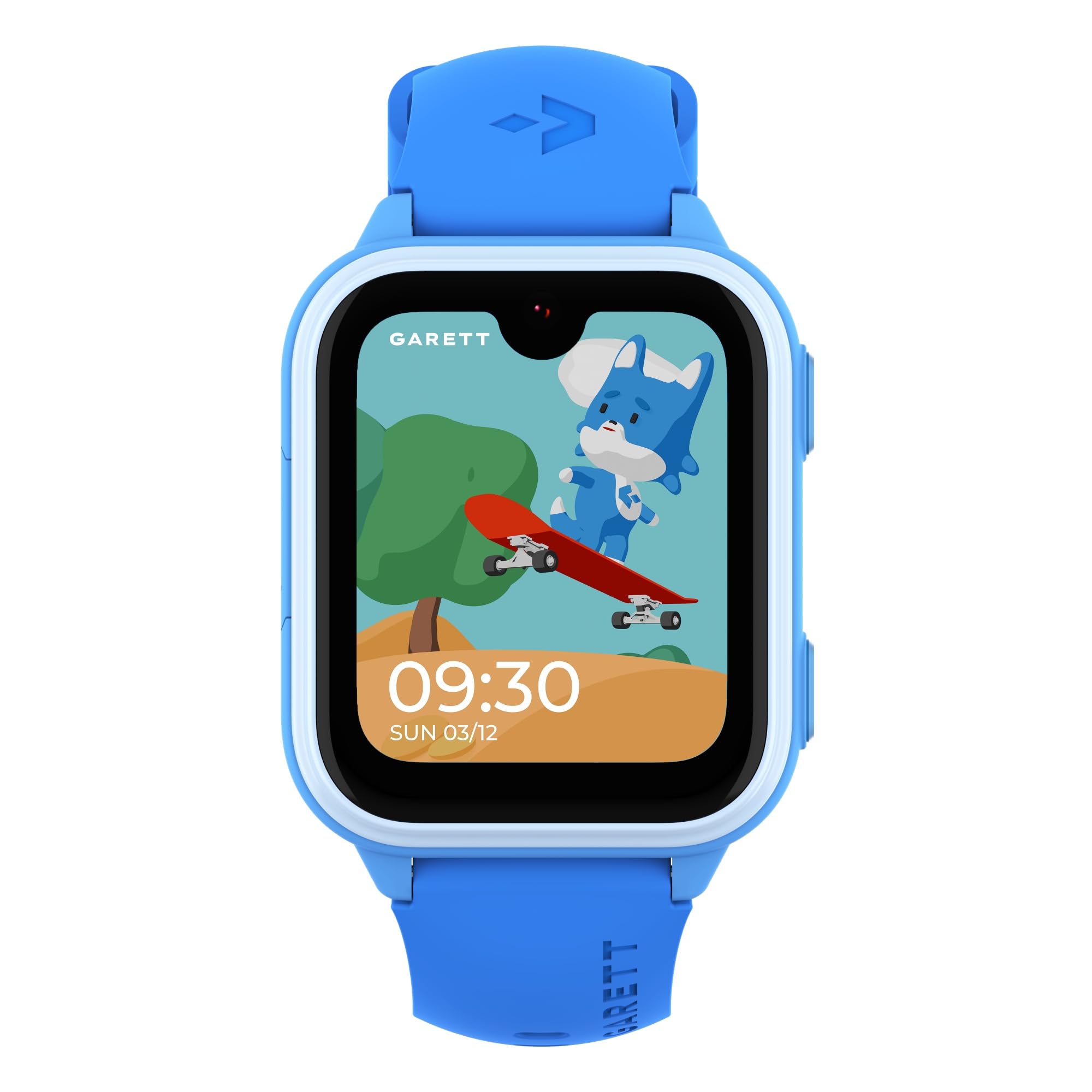 garett smartwatch dla dzieci dziewcząt chłopców – 1,78″ – 4G LTE Face Unlock – GPS rozmowy wideo SOS – Vibe niebieski