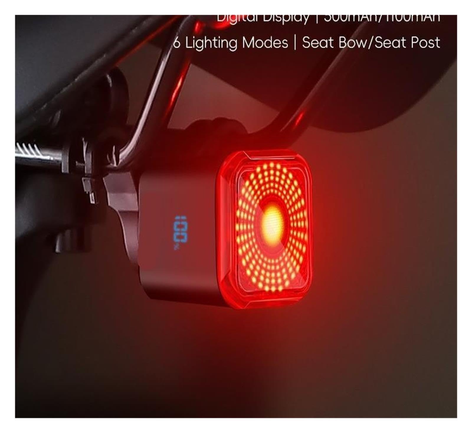 1 luz trasera inteligente con sensor de freno para bicicleta