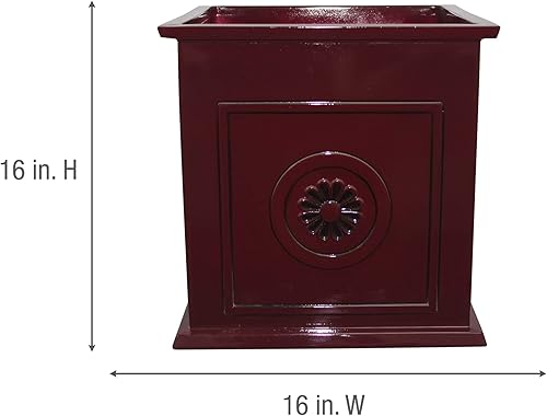 Miniatura 5 de Southern Patio Colony - Maceta cuadrada de resina de cerámica para interiores y exteriores, maceta para flores, hierbas, verduras y plantas, color