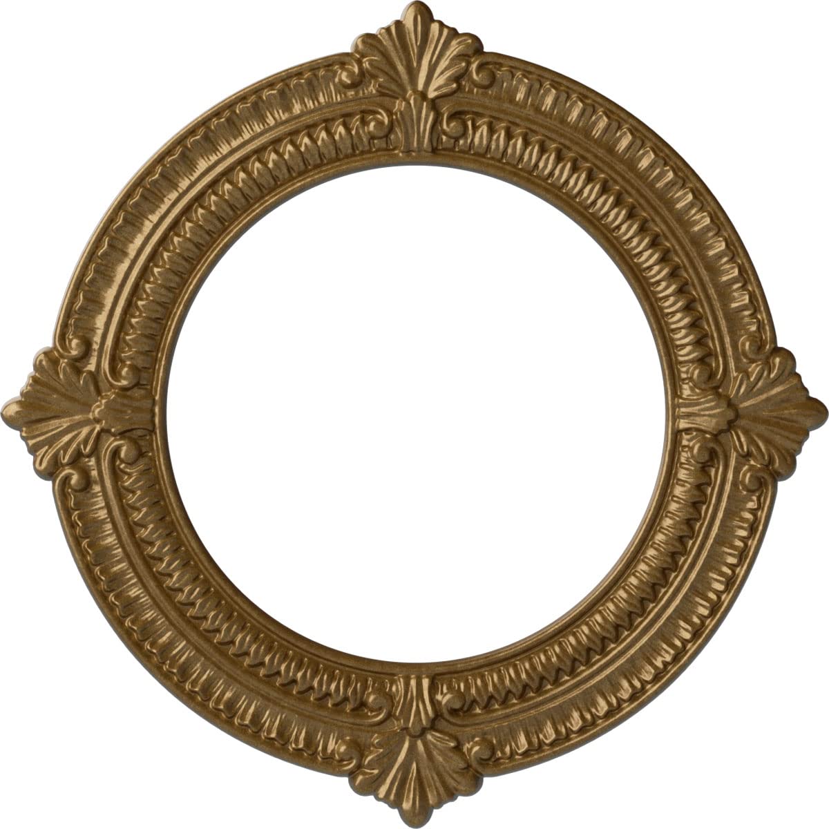 Ekena Millwork CM13BNPAS 13 1/8"OD X 8"ID X 5/8"P Benson Ceiling Medallion Fits Canopies Up to 8", Pale Gold