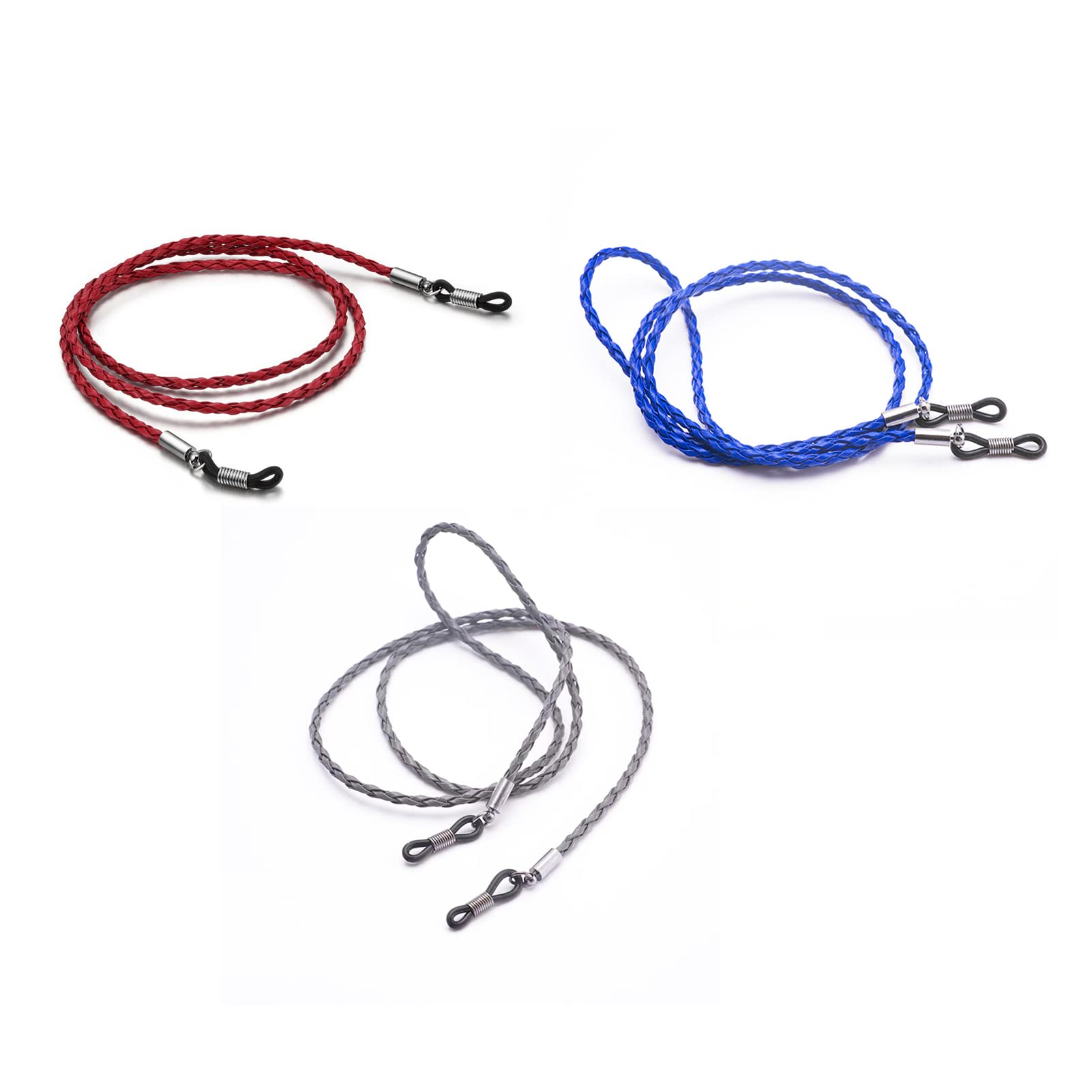 Meiyea 3 Pcs Eyeglasses Neck Cord Set - Lightweight Glasses Chain String for Men and Women, Multicolor Eyewear Strap Lanyard for Specs and Spectacles