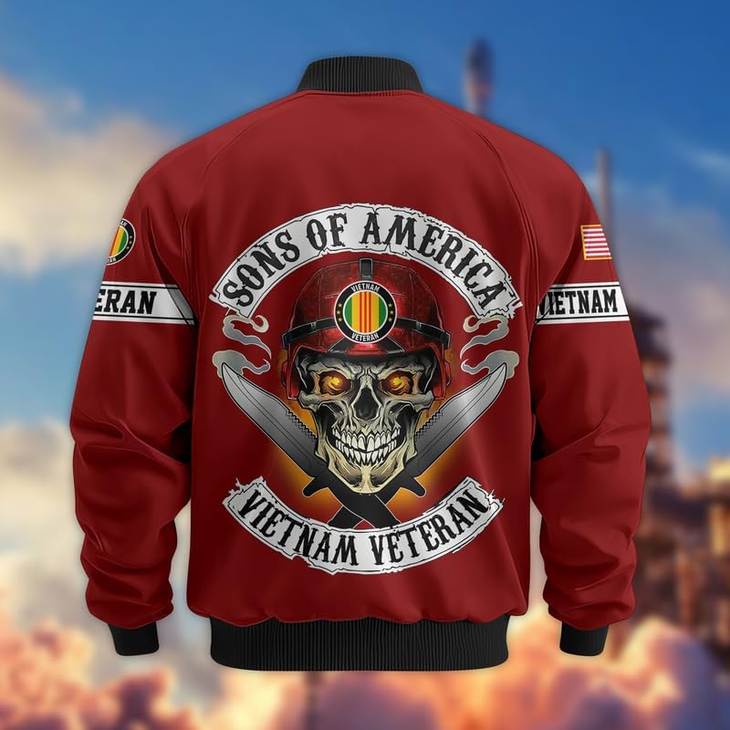 Vietnam Military Veteran Jackets - Military Bomber Jacket, Premium Waterproof Coat, Veterans Day Gift, Full Size S - 6XL - Image 2