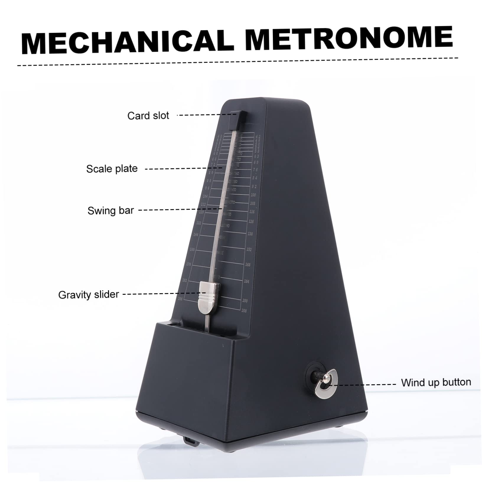 Mechaniczny metronom, 1 PC Akcesoria do gitary Instrument Elektroniczne akcesoria Beat Maker Instrument muzyczny Akcesoria do ćwiczeń Uniwersalny metronom