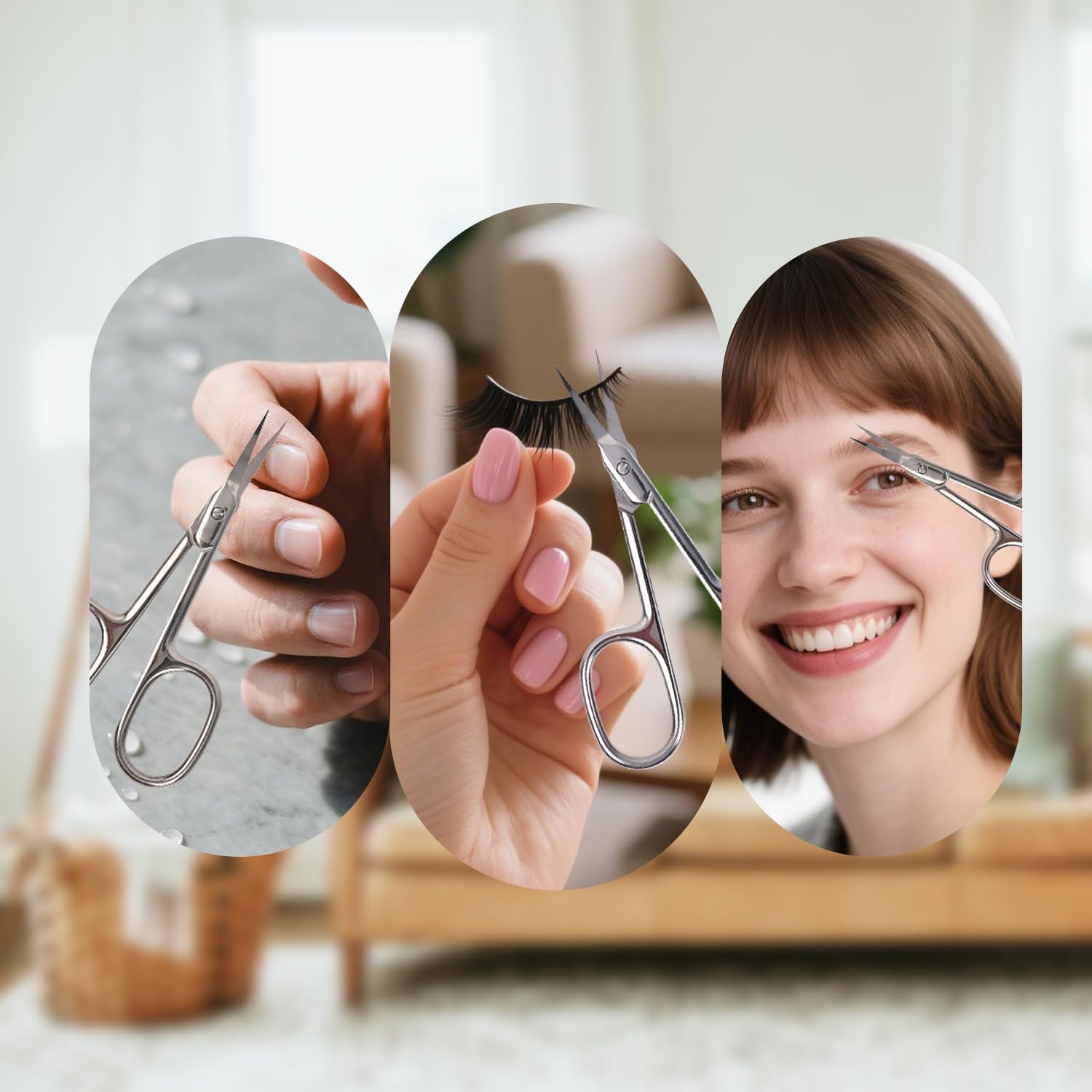 Cuticle Scissors Extra Fine Nail Curved Cuticle Scissors Made of Stainless Steel for Precise Removal of Skin Residues as Well as Care for Fingers Eyebrows - Image 4