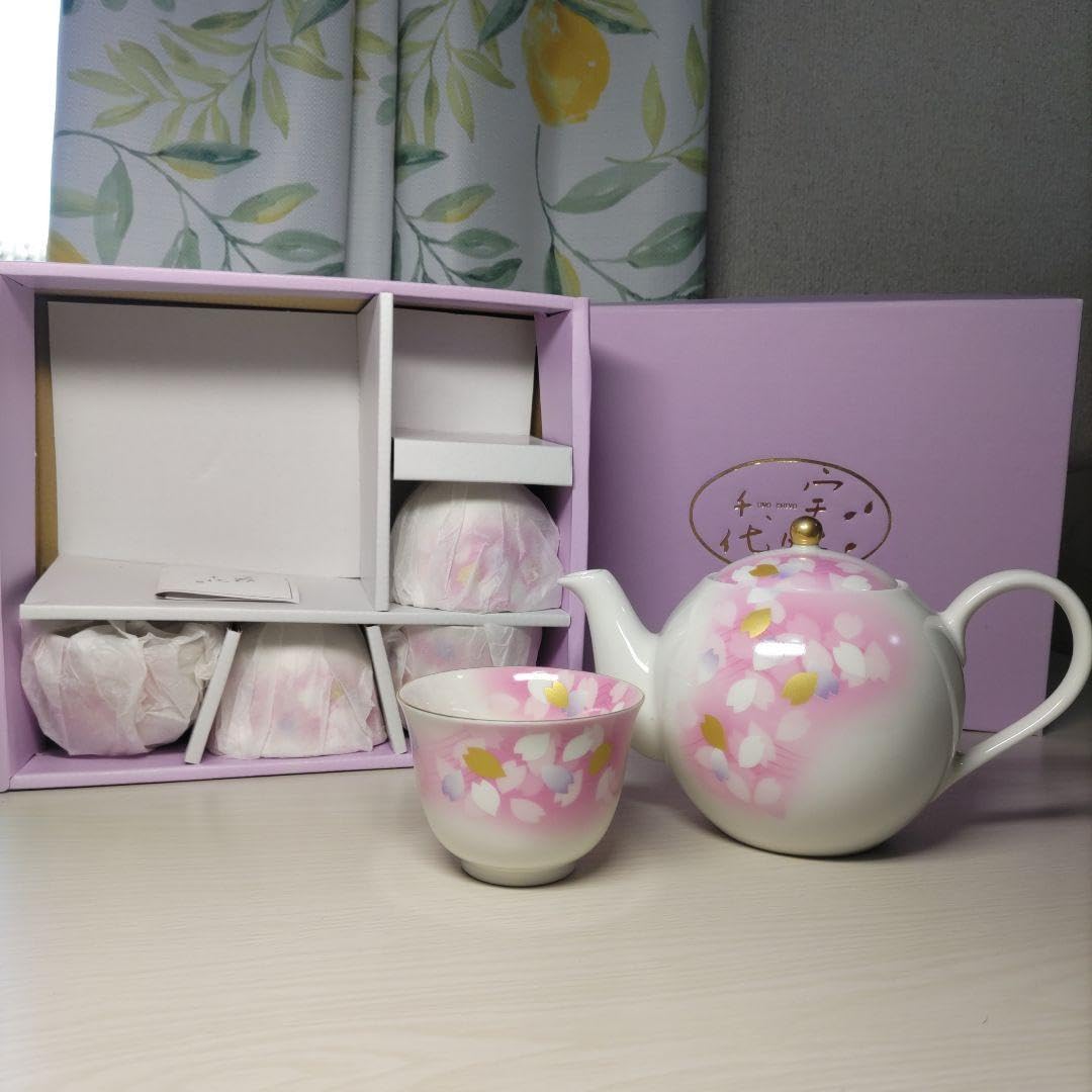 Amazon.co.jp: 宇野千代 花かがみ 湯呑 5個 急須 セット お花 : ホーム