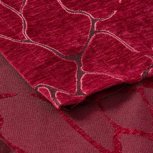 Violet Linen Milano Arts Artistic Design Decorative Window Treatment Rod Pocket Curtain Valance, 60\" X 18\", Burgundy