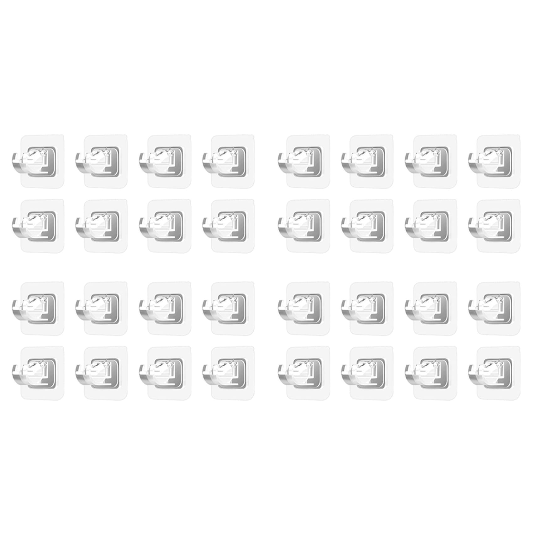 Hndhbfgrt 32PCS No Drill Curtain Rod Brackets Curtain Rod Holder Hooks Nail Free Curtain Rod Hooks Curtain Hangers for Home