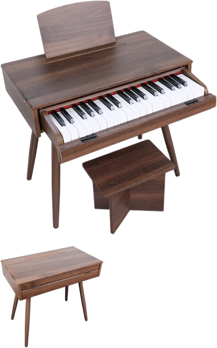 MRG]電子ピアノ 引き出し式 机 2WAY ミニピアノ 木製 子供用