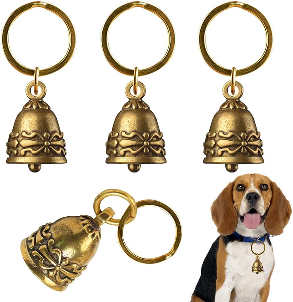KuuGuu 4 PCS Copper Collar Bell for Small Pet,Craft Bells