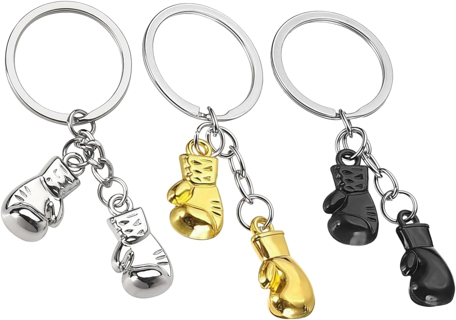 3 Pack Set 3D Boxing Glove Keychain for Women Men,Funny Mini Boxing Gloves Pendant Charms Set Keychains Accessories Gifts For Car Key Ring,Backpacks,Hand Bag