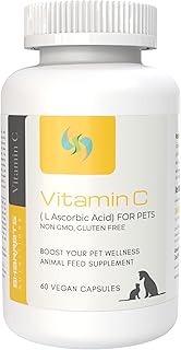 Sharrets Vitamin C (L Ascorbic Acid) Immunity Supplement for Dogs/Pets, 60 Veg Capsules