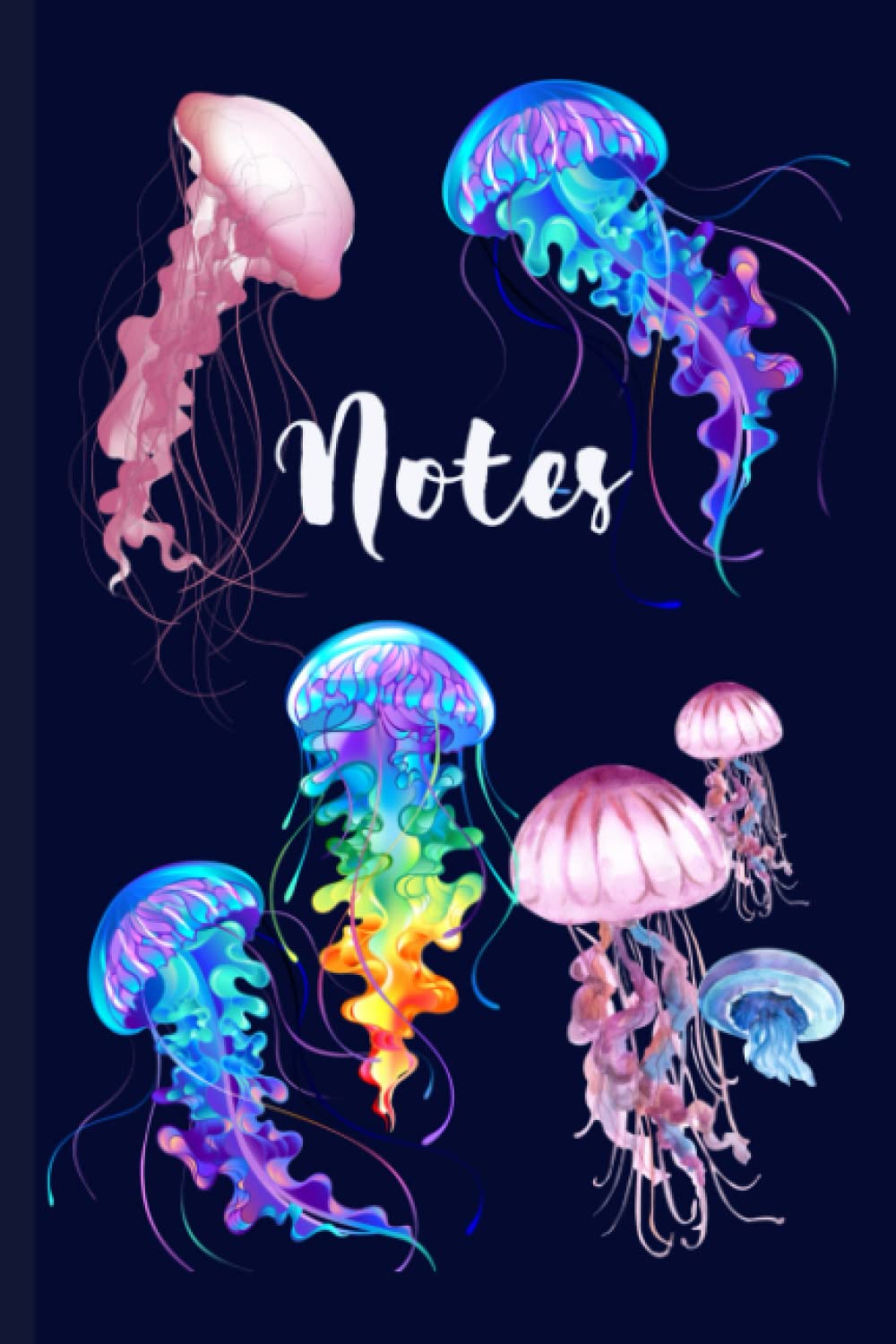 Beautiful Jellyfish Inspired Notebook: 6x9, 110 White Lined Pages: For Note Taking, Affirmations, To-Do Lists, Journaling