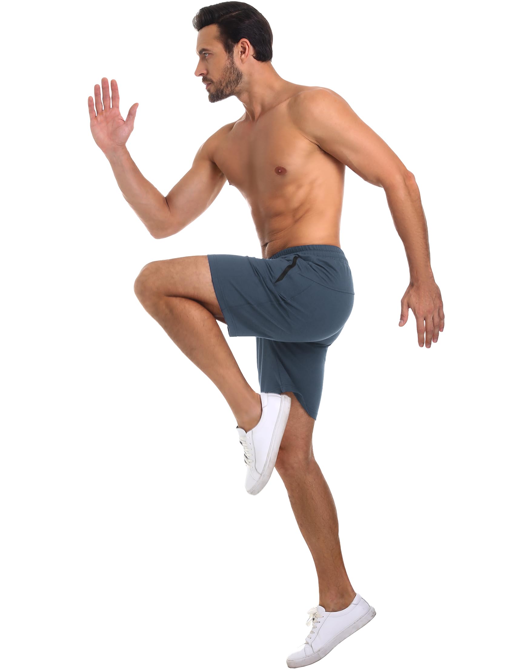Pantalones Cortos Deportivos Hombre Algodón Bermuda Shorts Cremallera Running Fútbol