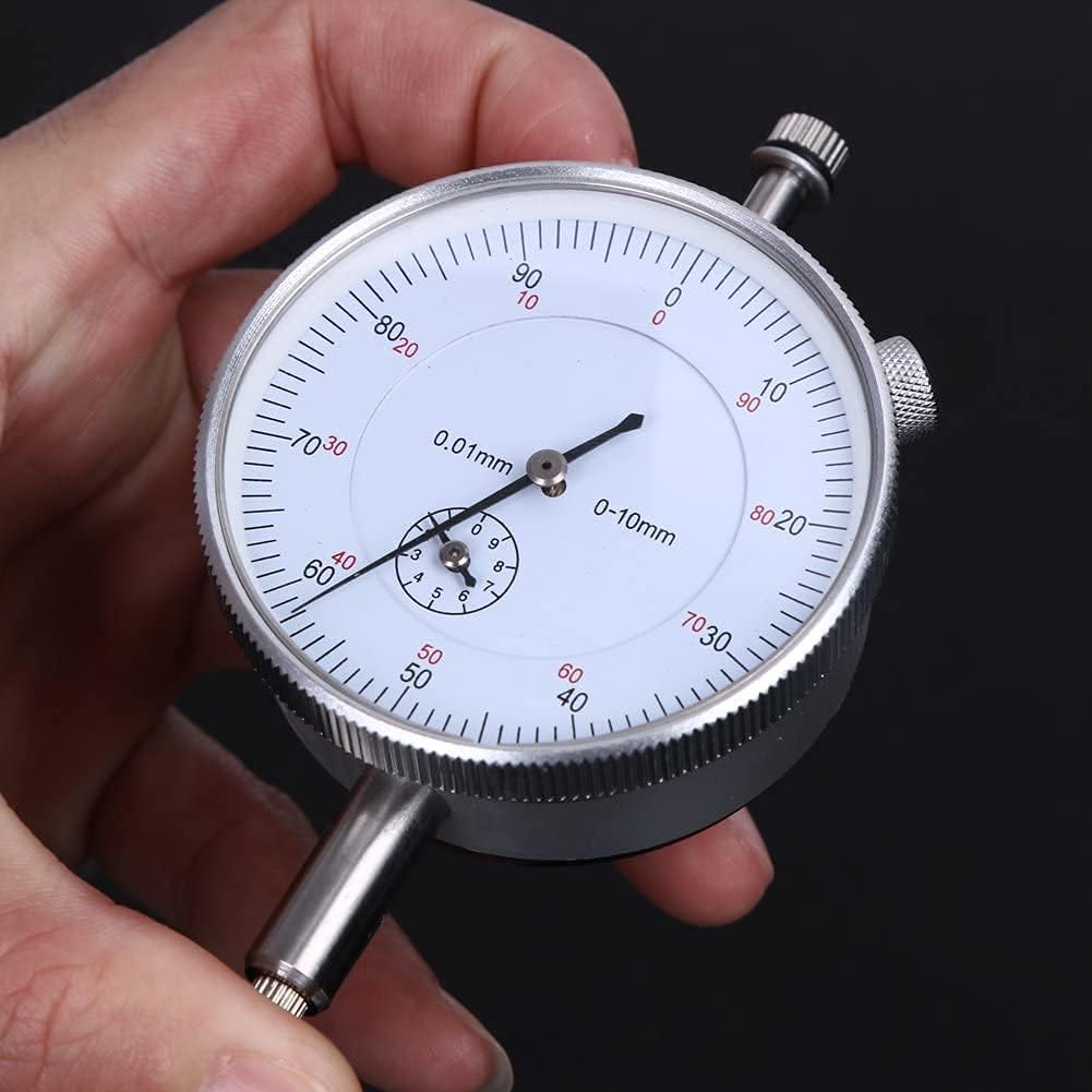 Utoolmart Dial Indicator with Lock 0-10mm 0.01mm Accuracy Metric Metal Precision Measuring Tool for Machinist Engineer 1pcs