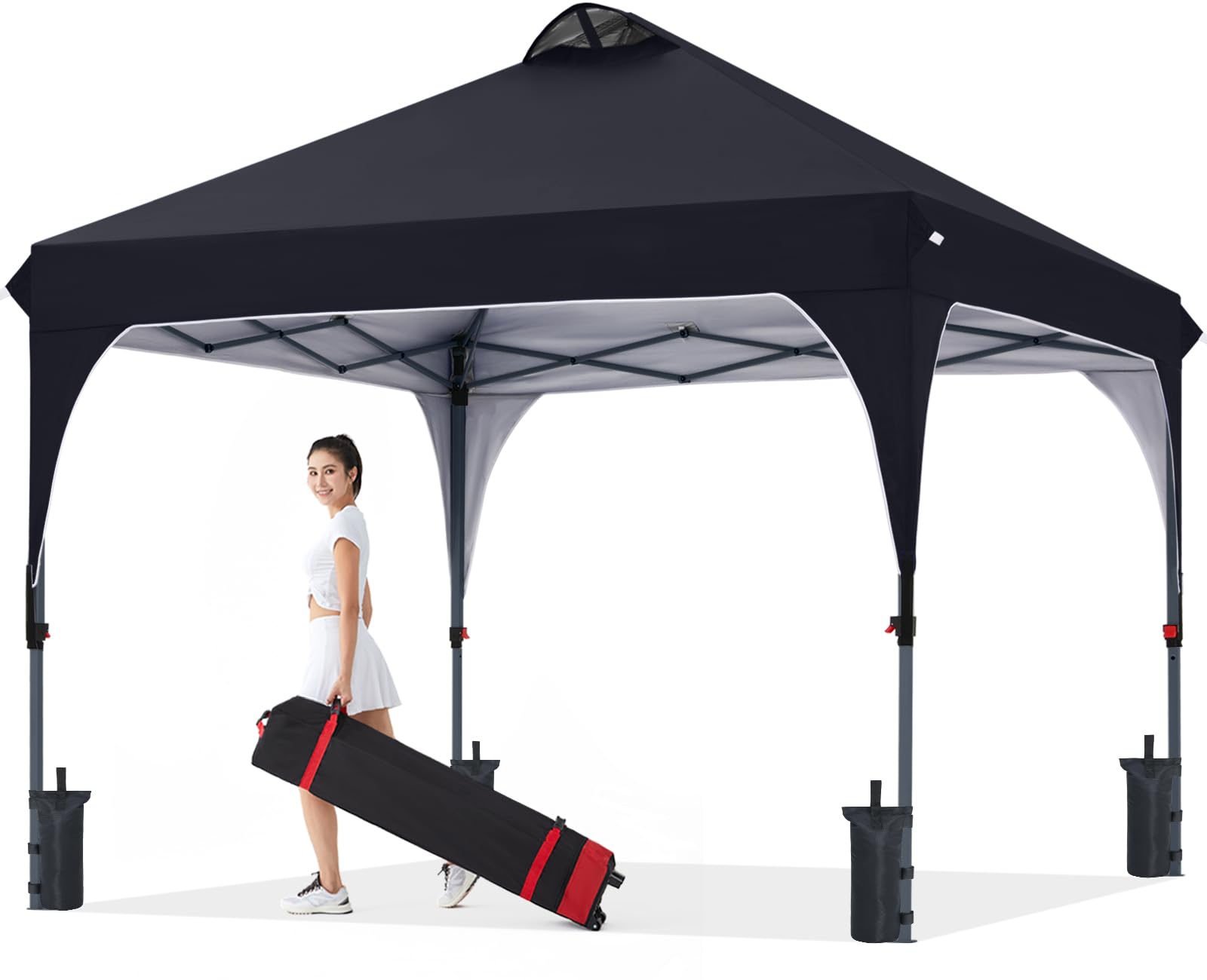  COOSHADE 10x10 Easy Setup Instant Canopy Sun Shelter Tent for Beach and Outdoor Sports, Black
| COOSHADE Portable 10x10