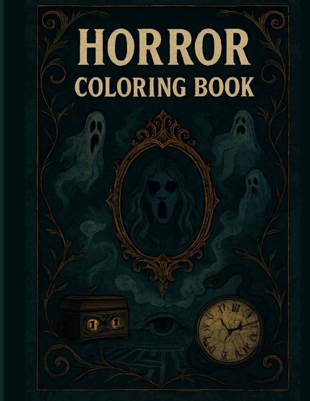 Haunted Objects Horror Coloring Book: Creepy Skulls, Cursed Artifacts and Dark Stress‑Relief Designs for Adults