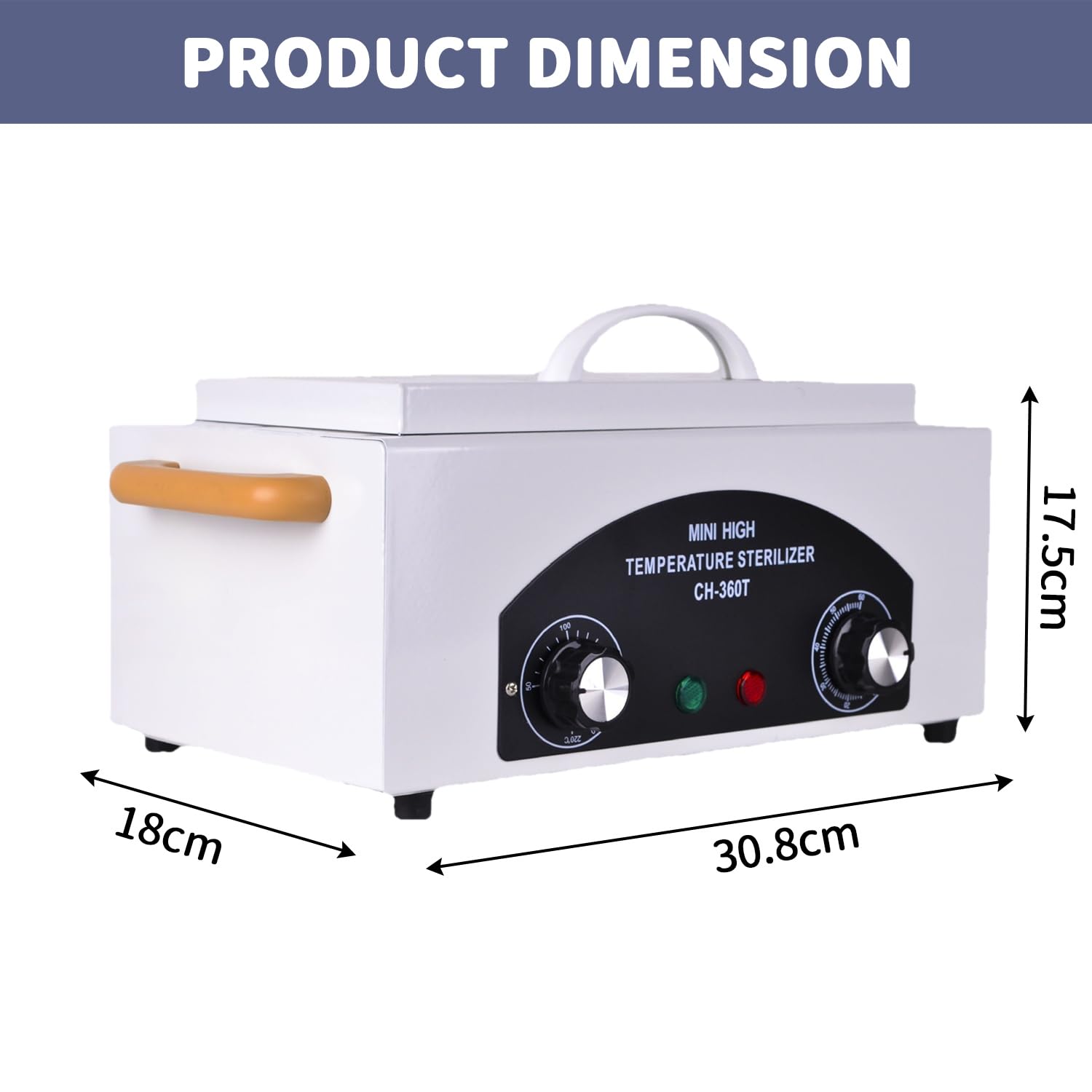 1.5L Heißluftsterilisator 220°C 300W Temperatur Einstellbar Sterilisator für Instrumente mit Timer Nagel Werkzeug Pinzetten Schere Sterilisator für Kosmetik Fusspflegestudios Friseursalon