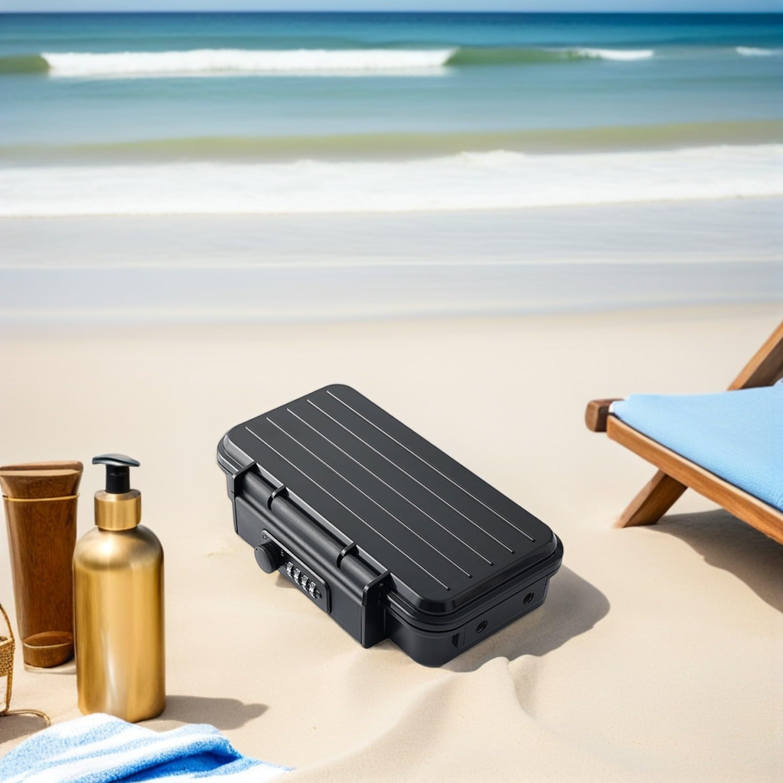 SUPVOX Cassetta di Sicurezza Portatile da Viaggio Cassetta di Sicurezza Personale Lucchetto Combinazione e Resistente alle Cadute per Spiaggia Hotel Auto e Casa