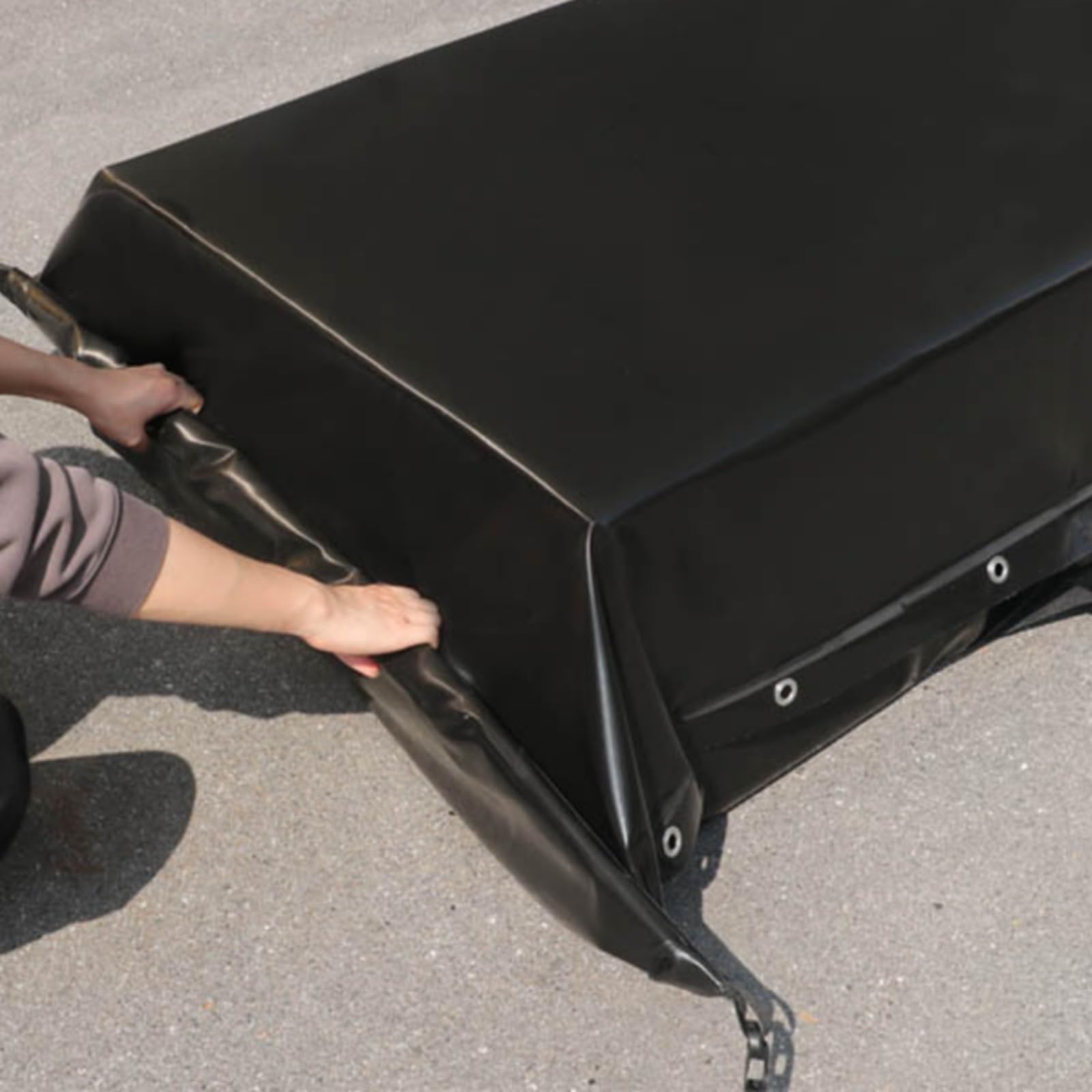 Faltbar Gepäcktasche für Autodach, Schwarz, 120 180cm | Wasserdicht, Autodachtasche, Wetterfest, Dachtasche mit Rollverschluss, für Camping, Familien
