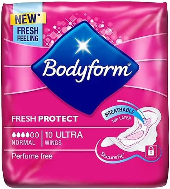 Bodyform ULTRA SUPER / LONG with WINGS 10 Ladies Sanitary Pads Towels