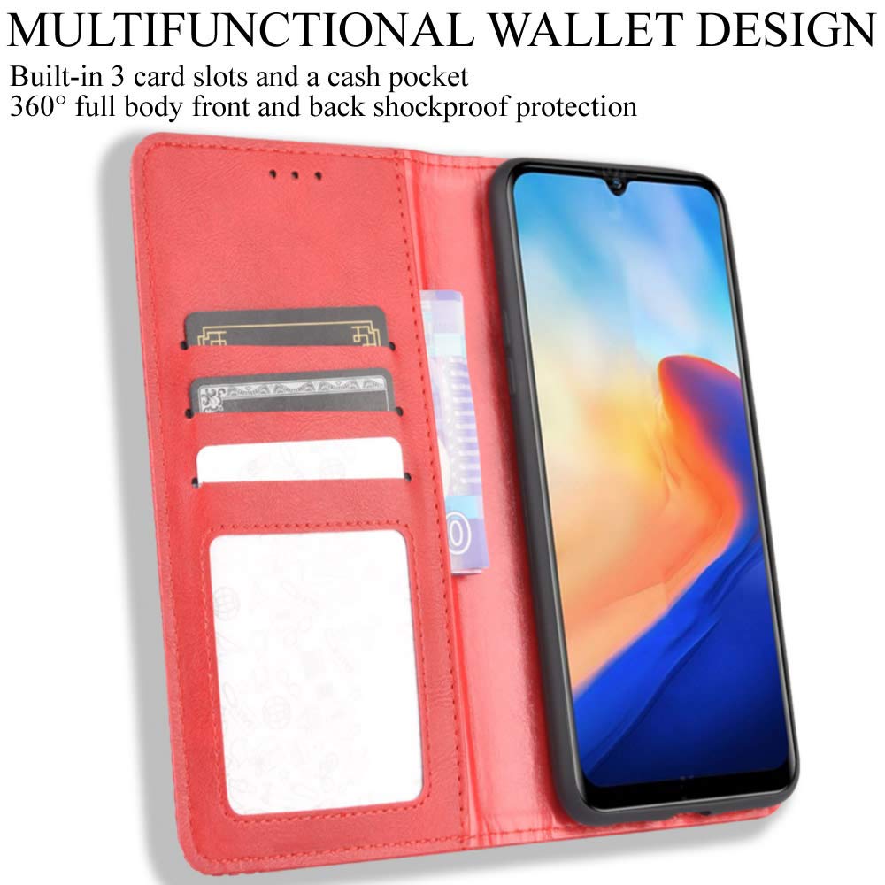 Retro-Leder-Hülle Für Blackview A80 / A80S – Flip-Case Mit Kartenfächern, Magnetverschluss & Ständer