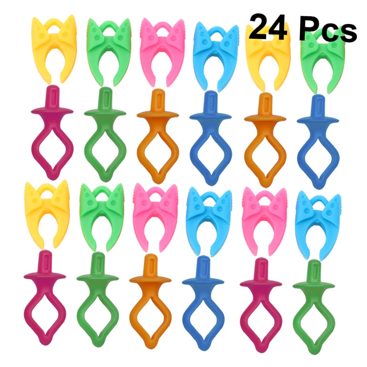 HAPINARY Bobbin Holder Clamp 24pcs Thread Spool Retaining Clips for Sewing Thread Organizer Clip Silicone Material Random