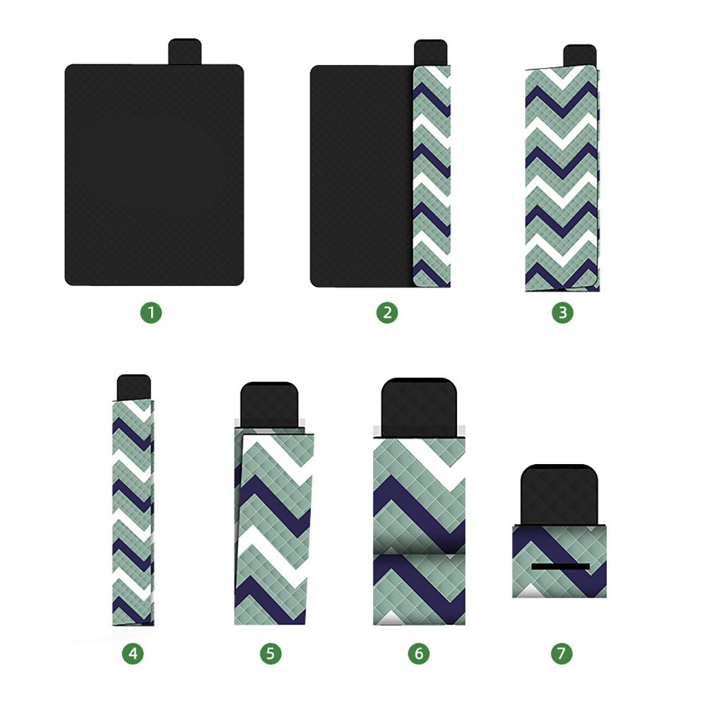 Coperta da Picnic Spessa con Manico Extra Grande Trapuntato Imbottito All'aperto Zigzag Impermeabile Portatile Pieghevole Lavabile in Lavatrice per Bambini Spiaggia Campeggio Giardino (Blu)