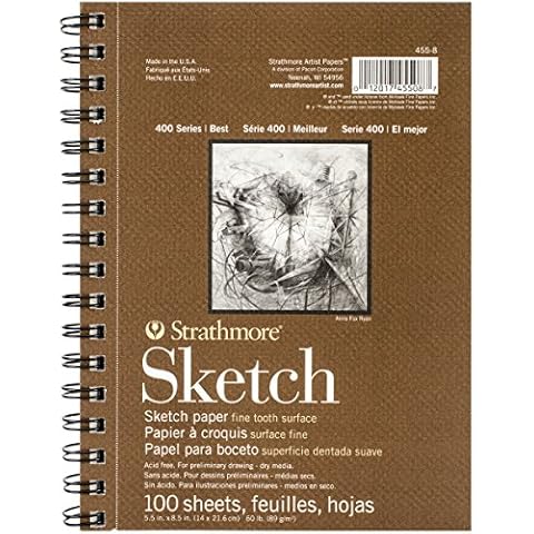 Strathmore 400 Series Sketch Pad, 5.5x8.5 inch, 100 Sheets - Artist Sketchbook for Drawing, Illustration, Art Class Students Cover