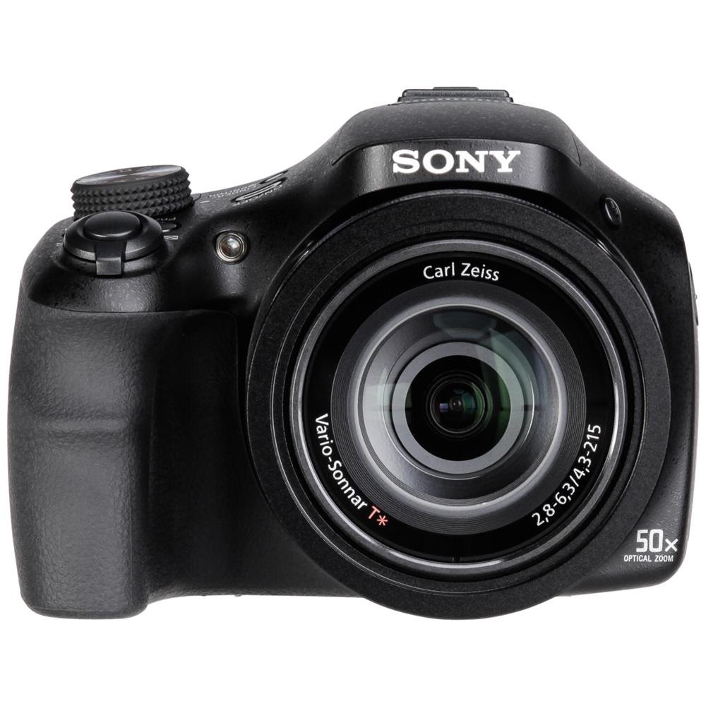 Sony DSC-HX400V Fotocamera Digitale Compatta Bridge con Sensore CMOS Exmor R da 20.4 MP, Ottica Zeiss, Zoom Ottico 50x, SteadyShot Ottico Adattivo a 5 assi, Mirino Elettronico, Nero